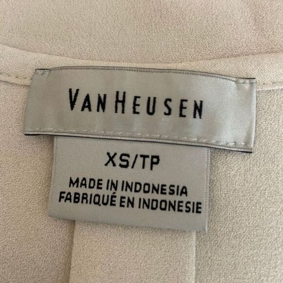 Van Heusen White Lace Back Sleeveless Blouse Size XS Button Closure Top - Picture 4 of 4